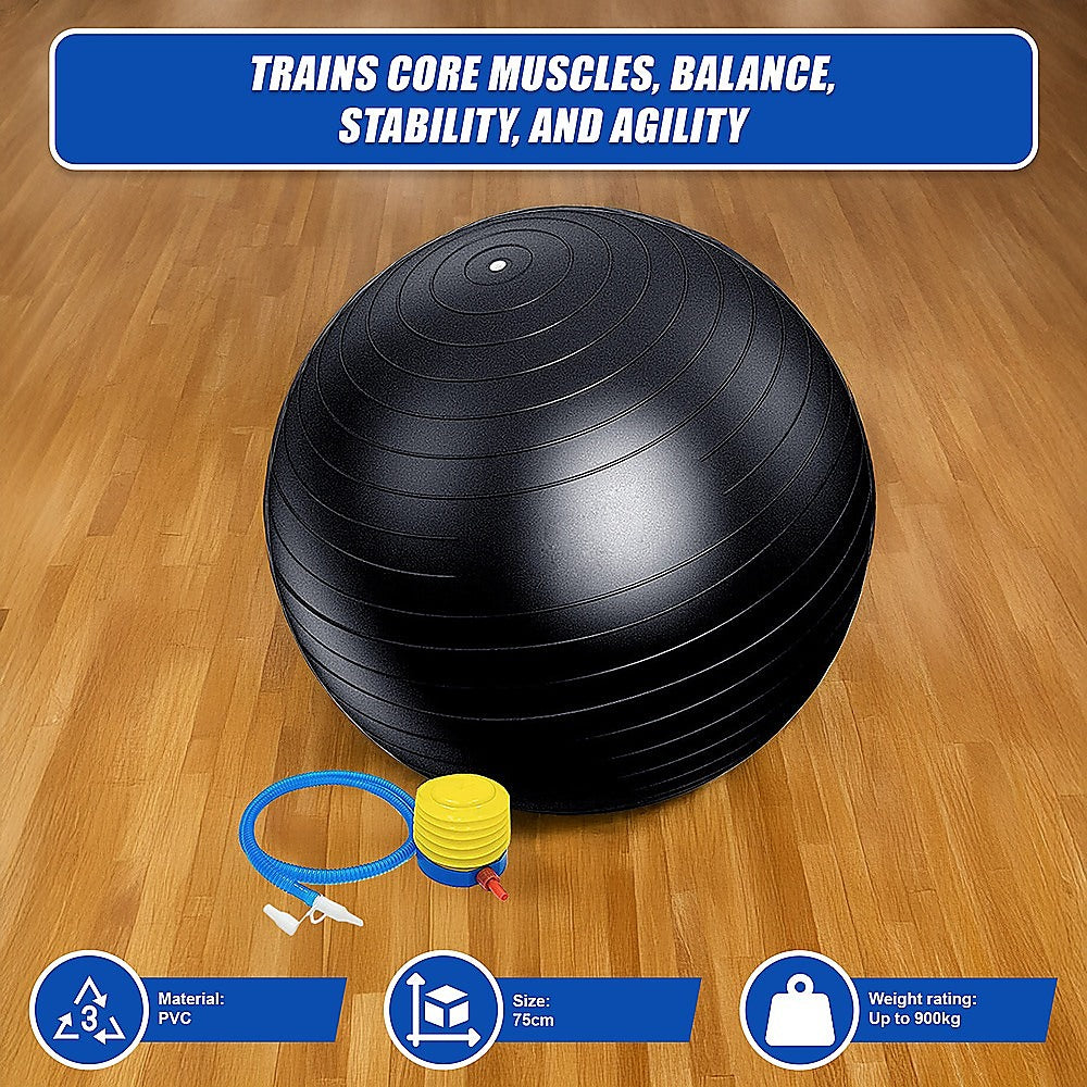 75cm Static Strength Exercise Stability Ball with Pump Does not apply