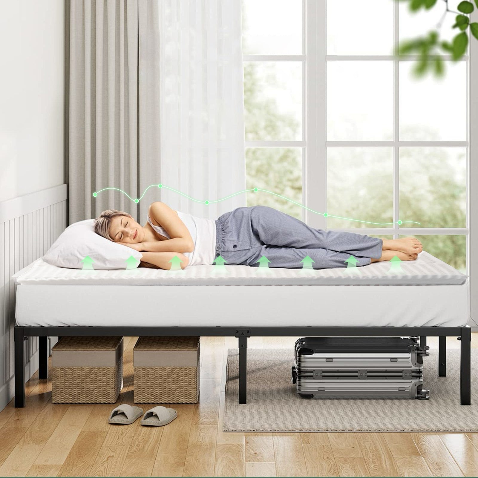 6cm Memory Foam Mattress Topper with Bamboo Cover - Double Does Not Apply