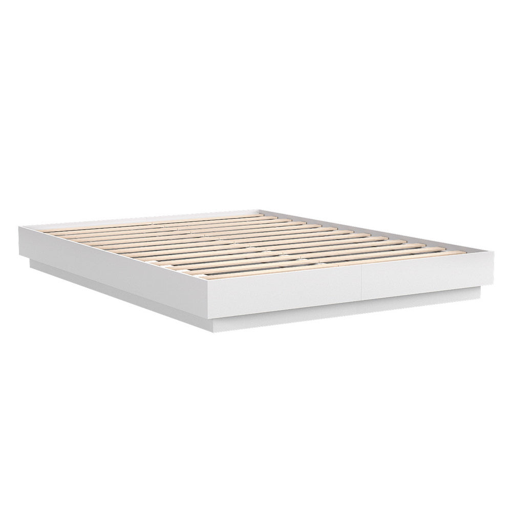 Artiss Queen Bed Frame with 16Colour Led Light Wooden Platform Bed Base DAYGLOW Awezingly