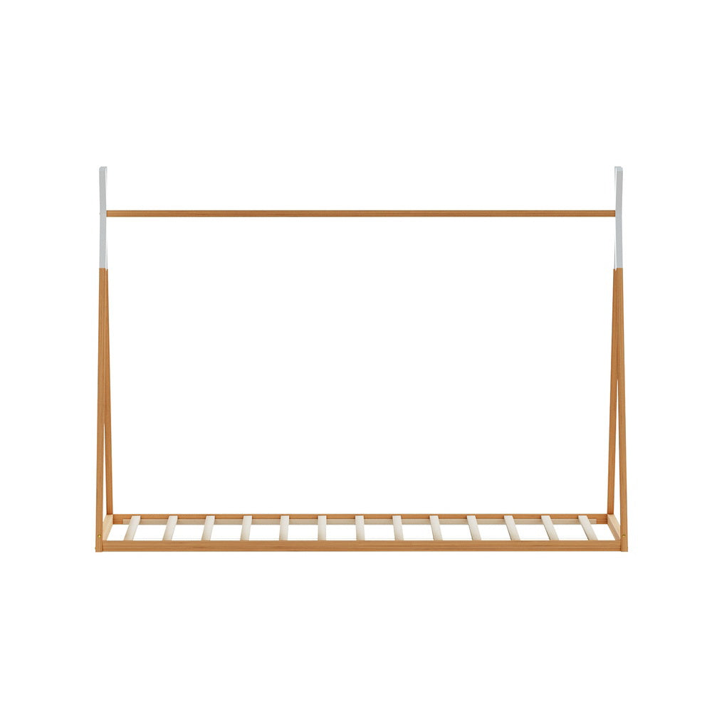 Artiss Bed Frame Wooden Kids House Single Frame Oak ENID Artiss
