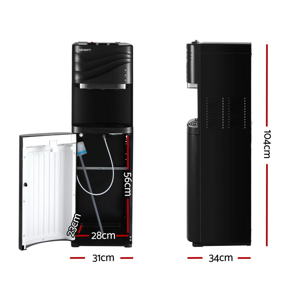 Devanti Water Cooler Dispenser Bottom Load Black Devanti