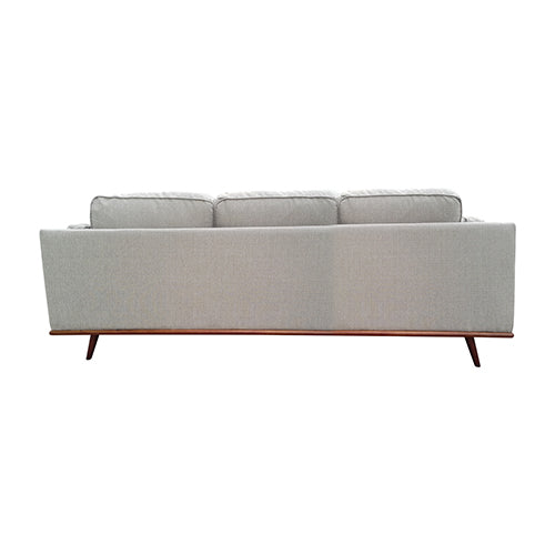 3 Seater Sofa Beige Fabric Modern Lounge Set for Living Room Couch with Wooden Frame Does not apply