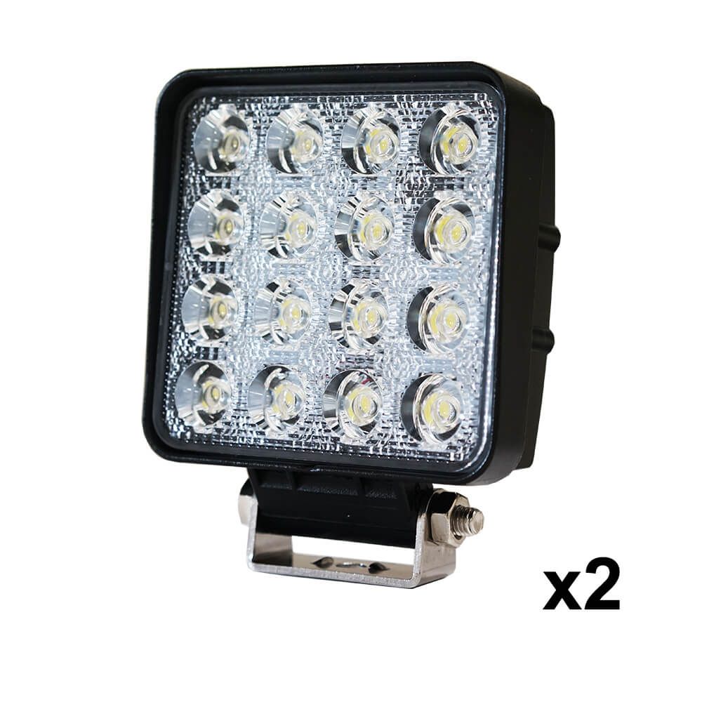 2PCS 48W LED Work Lights FLOOD Lamp Off Road 12V 24V Boat Camping Fishing 80w Does not apply