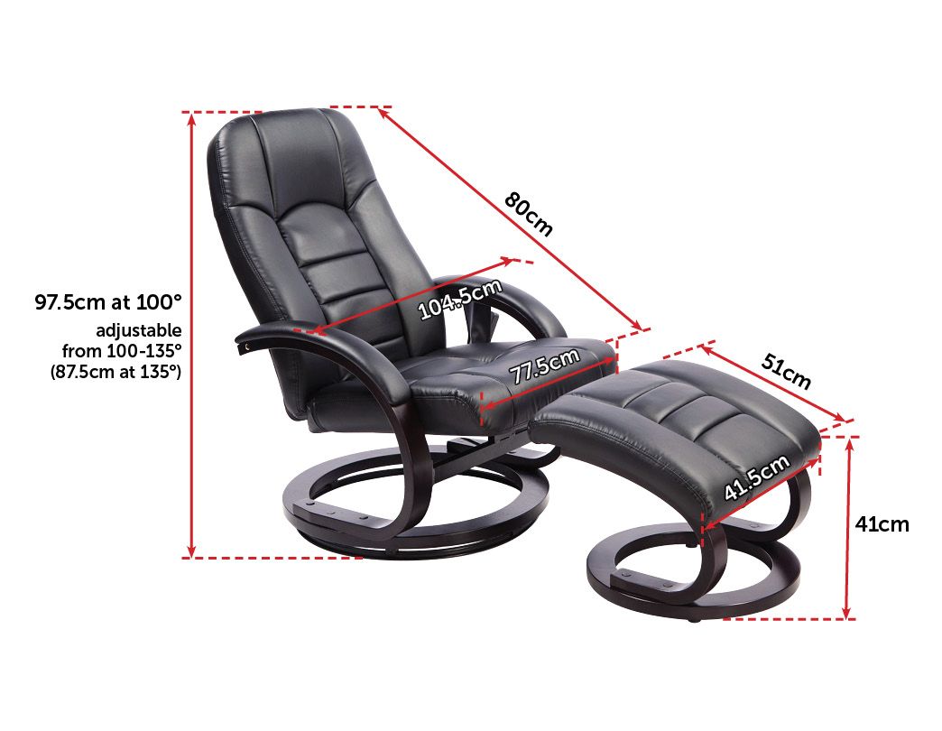 PU Leather Massage Chair Recliner Ottoman Lounge Remote Does not apply