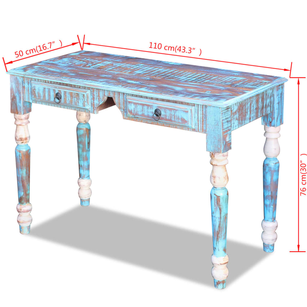 Desk Solid Reclaimed Wood- Blue Does not apply