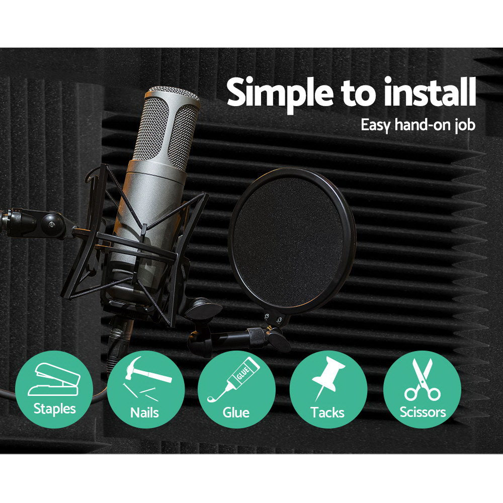 Alpha 20pcs Acoustic Foam Panels Tiles Studio Sound Absorbtion Wedge 30X30CM Alpha
