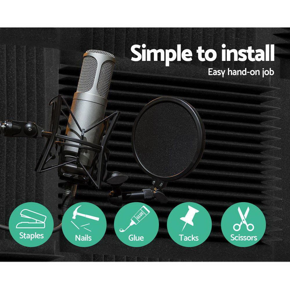 Alpha 40pcs Acoustic Foam Panels Tiles Studio Sound Absorbtion Wedge 30X30CM Alpha