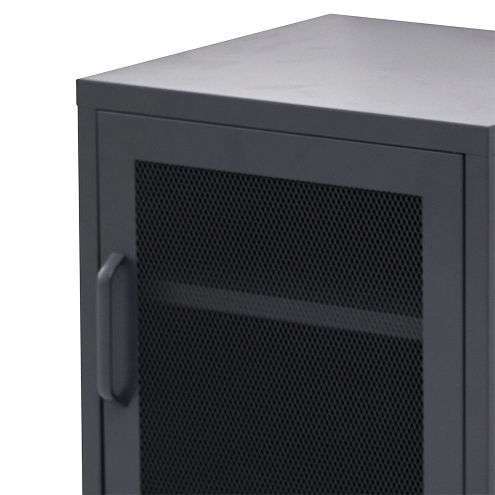 ArtissIn Mini Mesh Door Storage Cabinet Organizer Bedside Table Black freeshipping - Awezingly