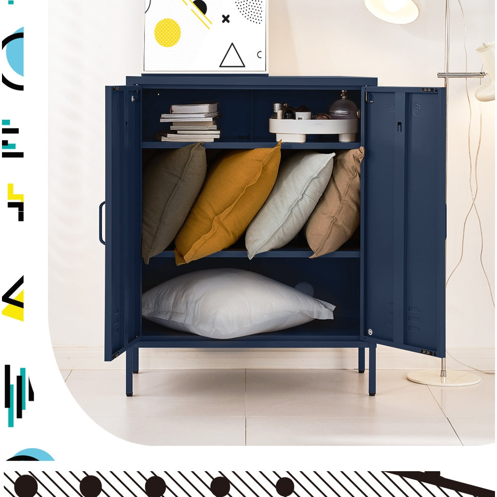 ArtissIn Buffet Sideboard Locker Metal Storage Cabinet - SWEETHEART Blue ArtissIn