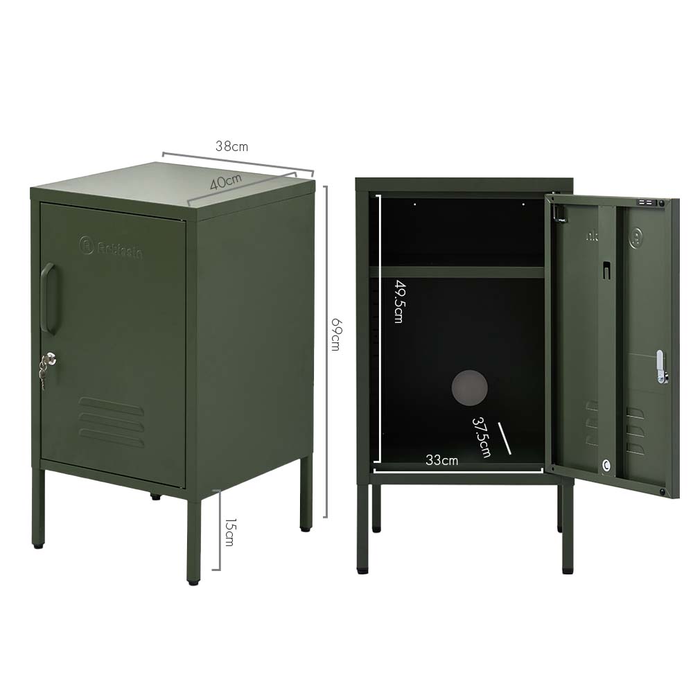ArtissIn Mini Metal Locker Storage Shelf Organizer Cabinet Bedroom Green freeshipping - Awezingly