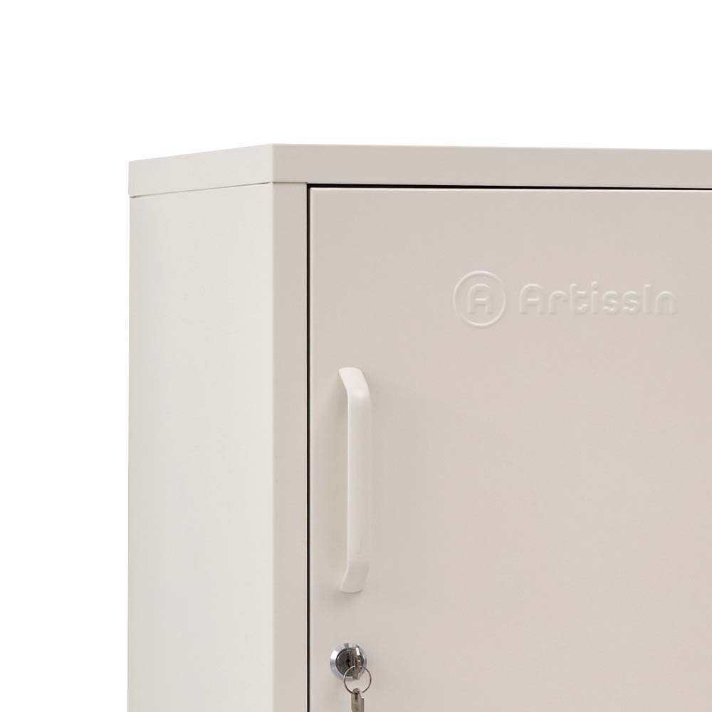 ArtissIn Mini Metal Locker Storage Shelf Organizer Cabinet Bedroom White freeshipping - Awezingly