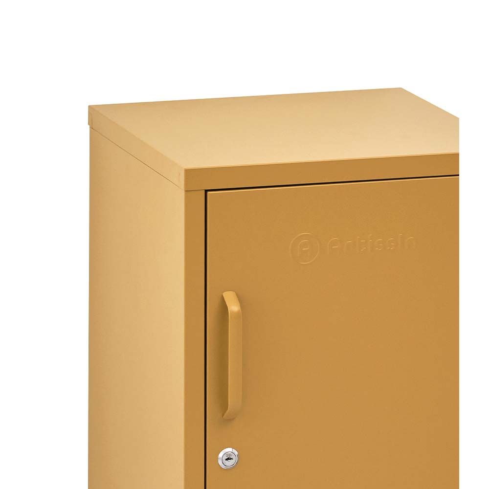 ArtissIn Mini Metal Locker Storage Shelf Organizer Cabinet Bedroom Yellow freeshipping - Awezingly