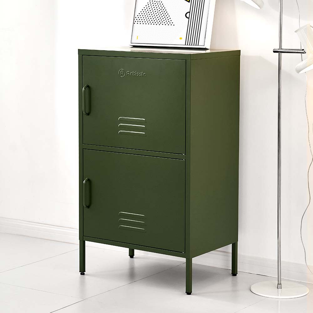 ArtissIn Base Metal Locker Storage Shelf Organizer Cabinet Buffet Sideboard Green freeshipping - Awezingly