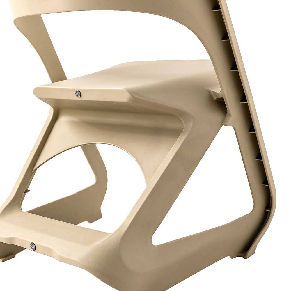 ArtissIn Set of 4 Dining Chairs Office Cafe Lounge Seat Stackable Plastic Leisure Chairs Beige freeshipping - Awezingly