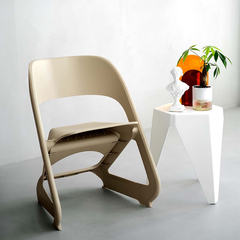 ArtissIn Set of 4 Dining Chairs Office Cafe Lounge Seat Stackable Plastic Leisure Chairs Beige freeshipping - Awezingly