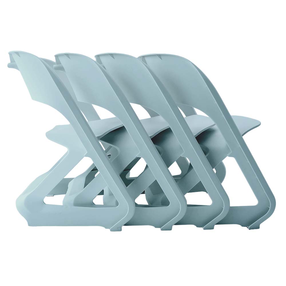 ArtissIn Set of 4 Dining Chairs Office Cafe Lounge Seat Stackable Plastic Leisure Chairs Blue freeshipping - Awezingly