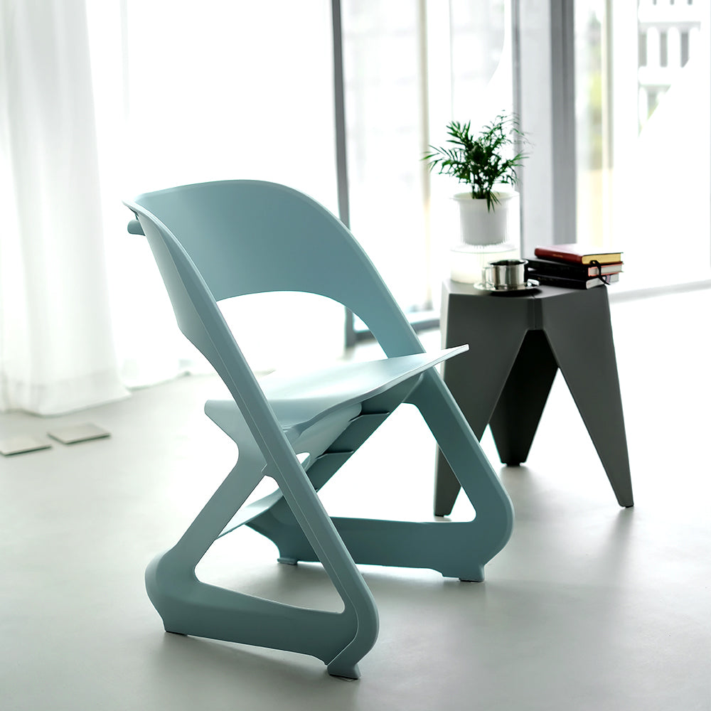 ArtissIn Set of 4 Dining Chairs Office Cafe Lounge Seat Stackable Plastic Leisure Chairs Blue freeshipping - Awezingly