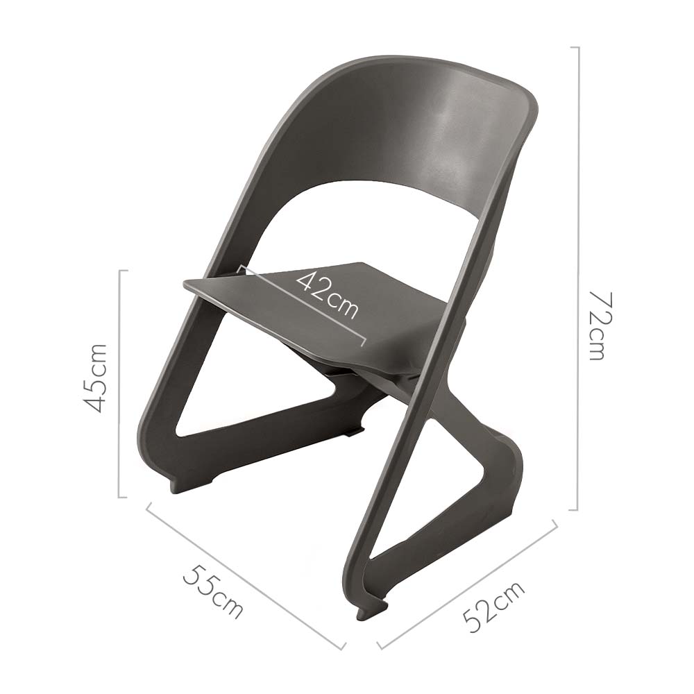 ArtissIn Set of 4 Dining Chairs Office Cafe Lounge Seat Stackable Plastic Leisure Chairs Grey freeshipping - Awezingly