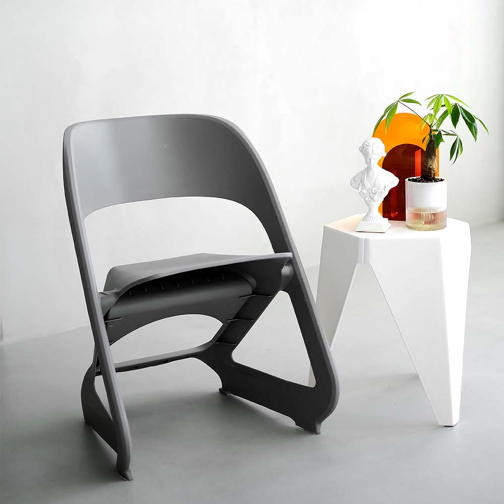 ArtissIn Set of 4 Dining Chairs Office Cafe Lounge Seat Stackable Plastic Leisure Chairs Grey freeshipping - Awezingly