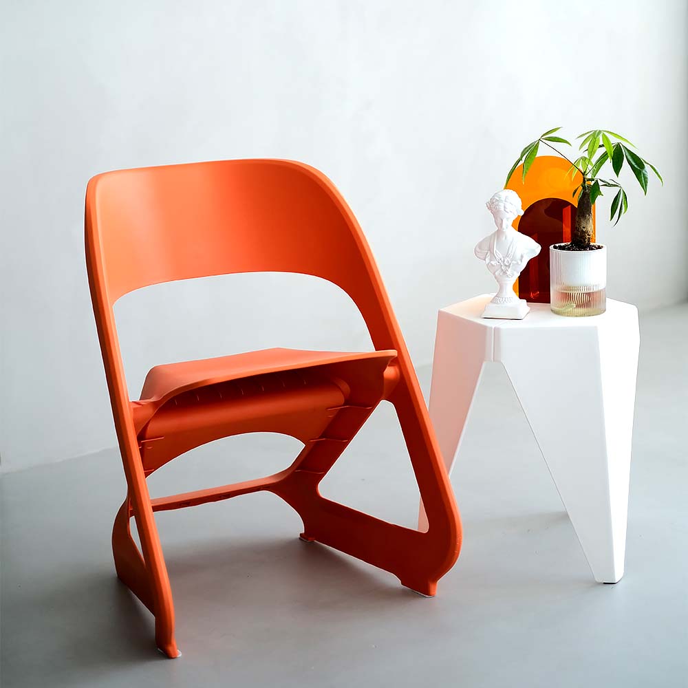 ArtissIn Set of 4 Dining Chairs Office Cafe Lounge Seat Stackable Plastic Leisure Chairs Orange freeshipping - Awezingly