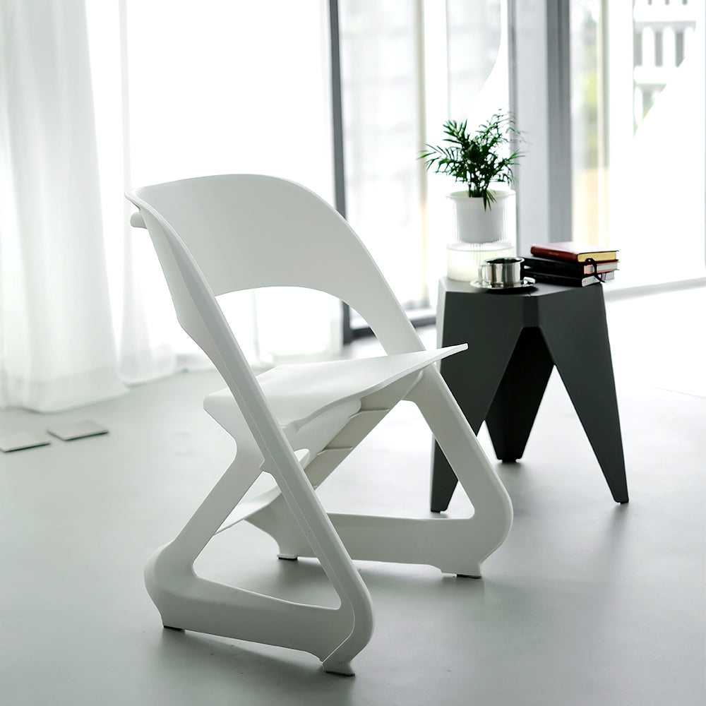 ArtissIn Set of 4 Dining Chairs Office Cafe Lounge Seat Stackable Plastic Leisure Chairs White freeshipping - Awezingly