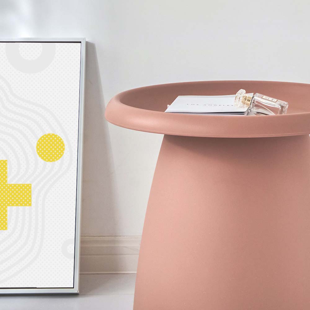 ArtissIn Coffee Table Mushroom Nordic Round Small Side Table 50CM Pink ArtissIn