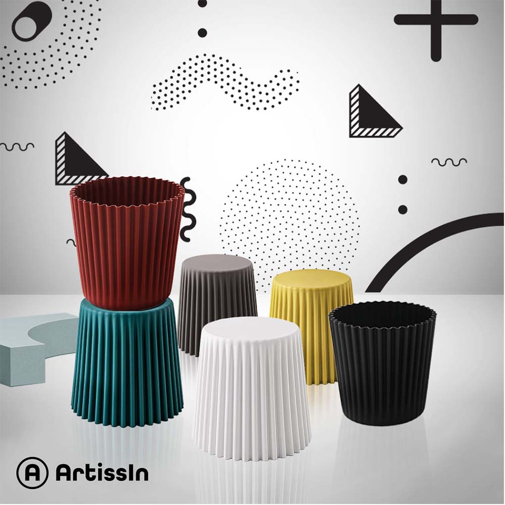 ArtissIn Set of 2 Cupcake Stool Plastic Stacking Stools Chair Outdoor Indoor Black freeshipping - Awezingly