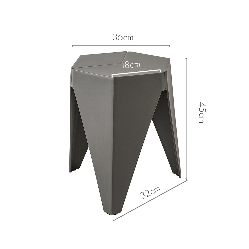 ArtissIn Set of 2 Puzzle Stool Plastic Stacking Stools Chair Outdoor Indoor Grey freeshipping - Awezingly