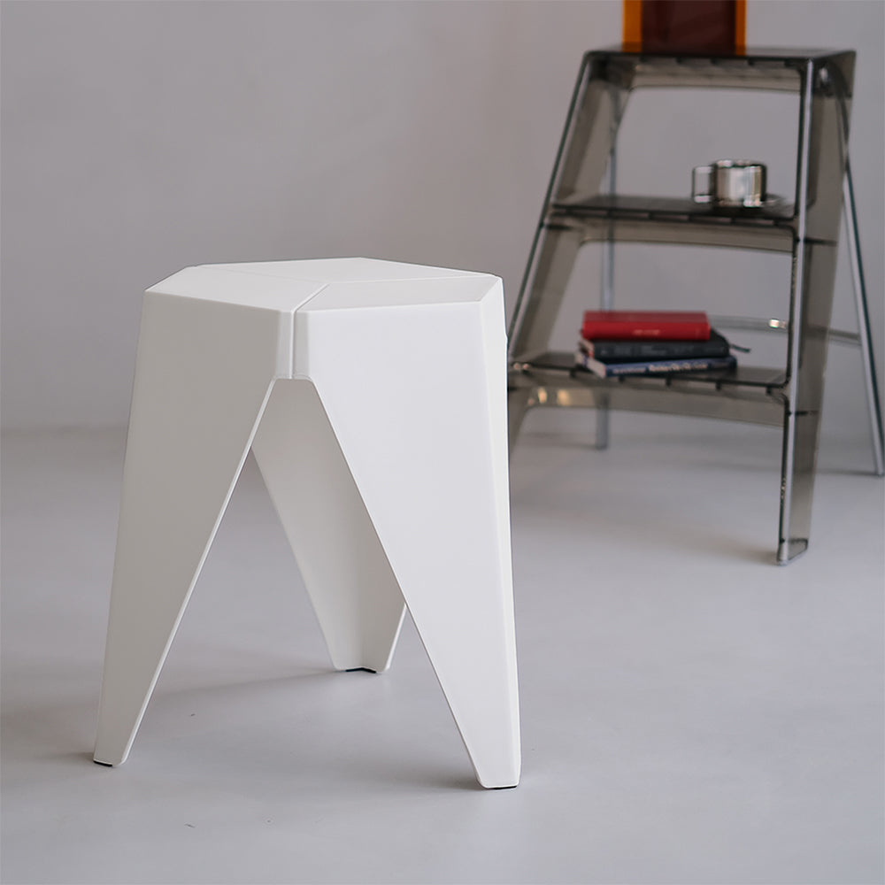 ArtissIn Set of 2 Puzzle Stool Plastic Stacking Stools Chair Outdoor Indoor White freeshipping - Awezingly