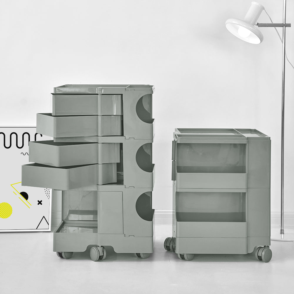 ArtissIn Bedside Table Side Tables Nightstand Organizer Replica Boby Trolley 5Tier Grey freeshipping - Awezingly