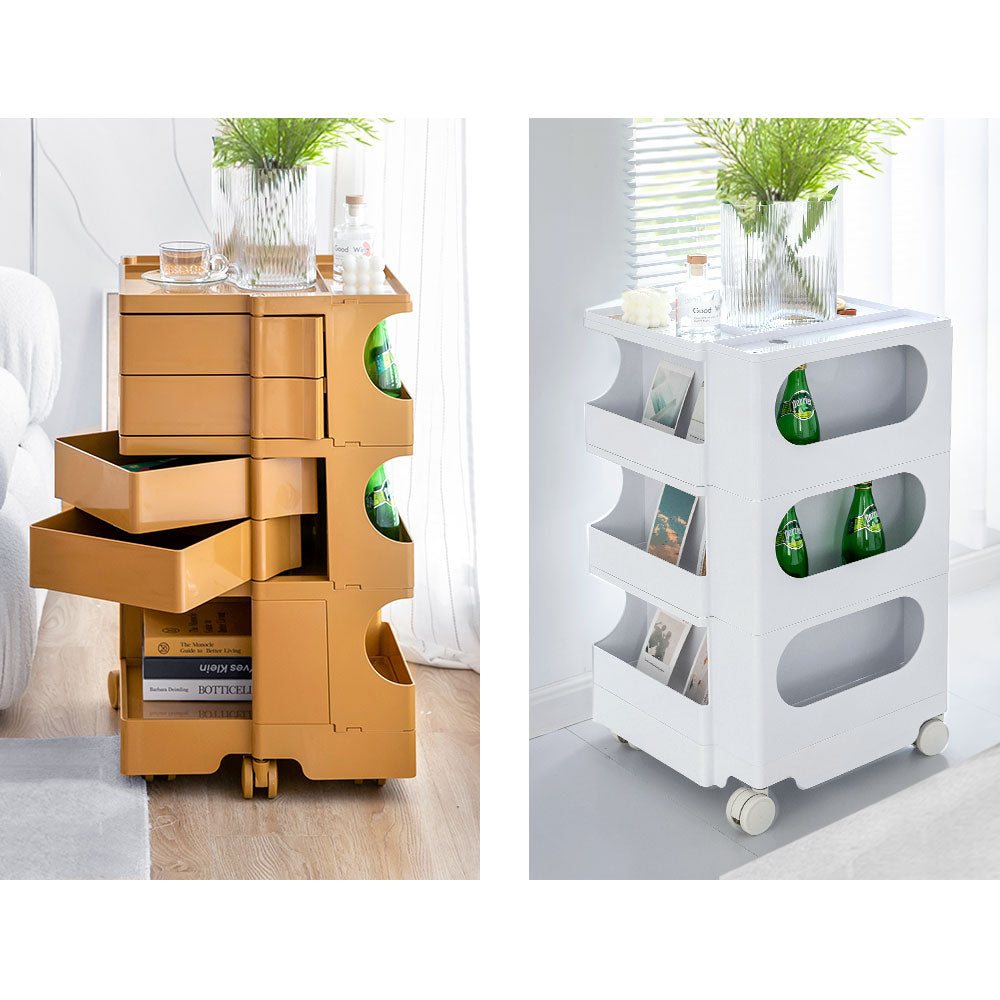 ArtissIn Bedside Table Side Tables Nightstand Organizer Replica Boby Trolley 5Tier Pink ArtissIn