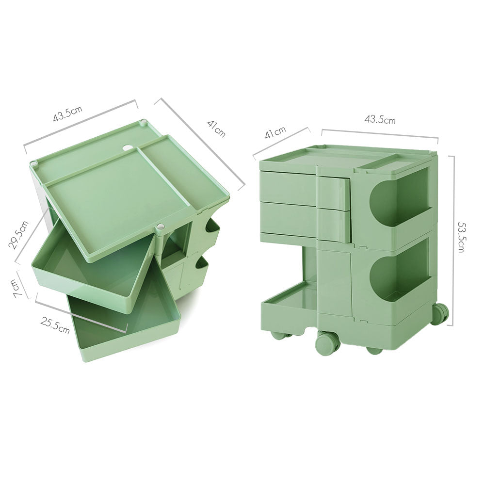 ArtissIn Replica Boby Trolley Storage 3 Tier Drawer Cart Shelf Mobile Green freeshipping - Awezingly