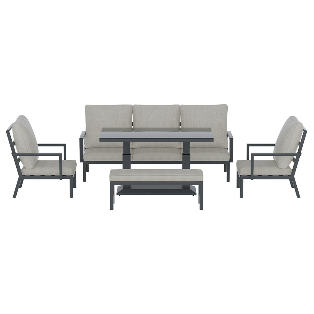 Gardeon Outdoor Sofa 7-Seater Lounge Set Garden Patio Aluminium Bench w/Cushions Gardeon