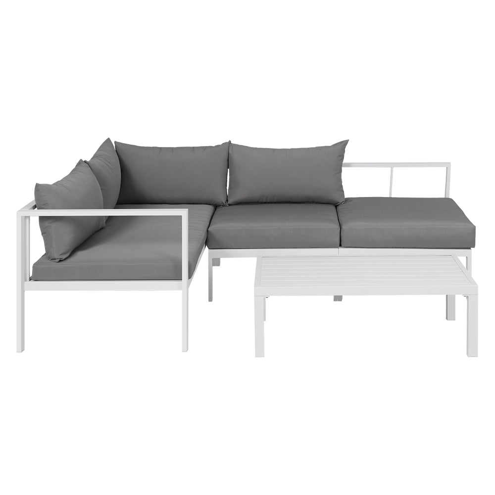 Gardeon 4-Seater Aluminium Outdoor Sofa Set Lounge Setting Table Chair Furniture Gardeon