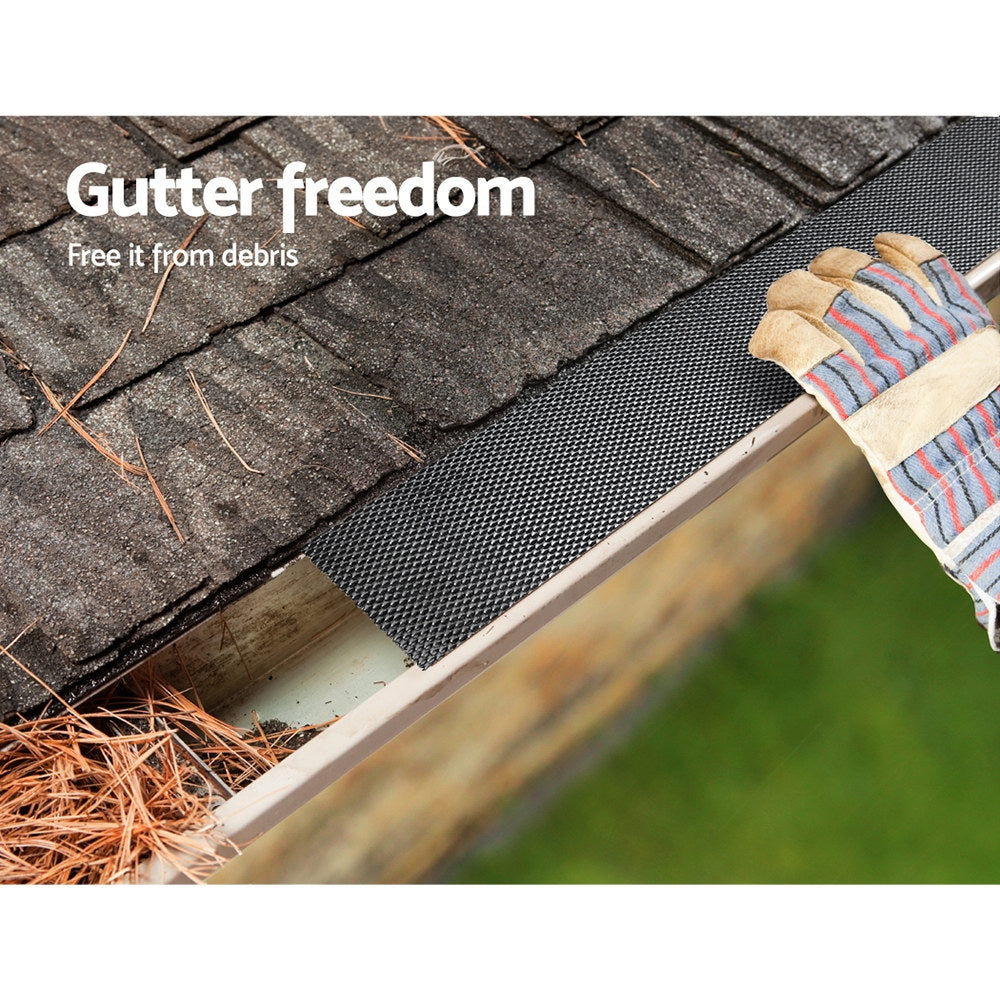 30x Gutter Guard Guards Aluminium Leaf Mesh Roof Tiles 100x20cm Brush DIY Deluxe Garden 30M Giantz