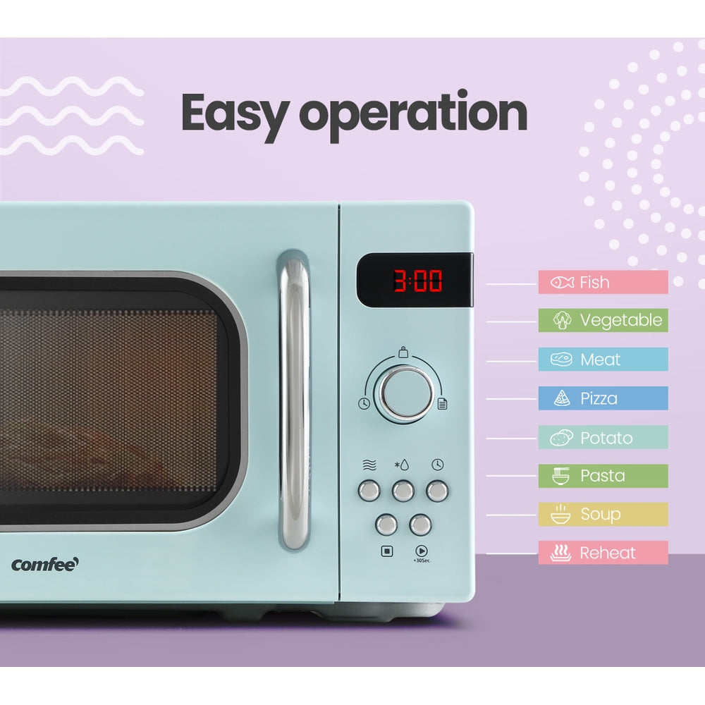 Comfee 20L Microwave Oven 800W Countertop Kitchen 8 Cooking Settings Green Comfee