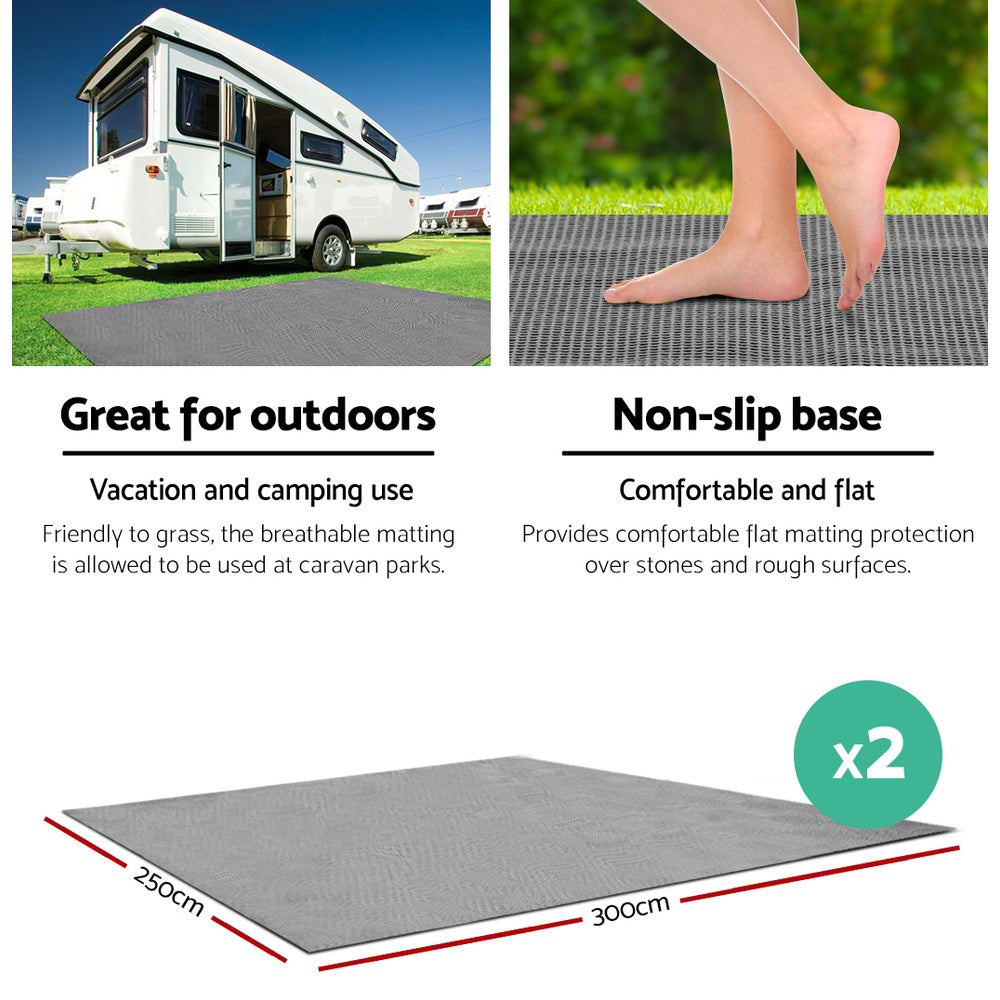 Weisshorn 6M Annex Matting Pack of 2x 3 x2.5m Floor Mats Mesh Camping Picnic freeshipping - Awezingly