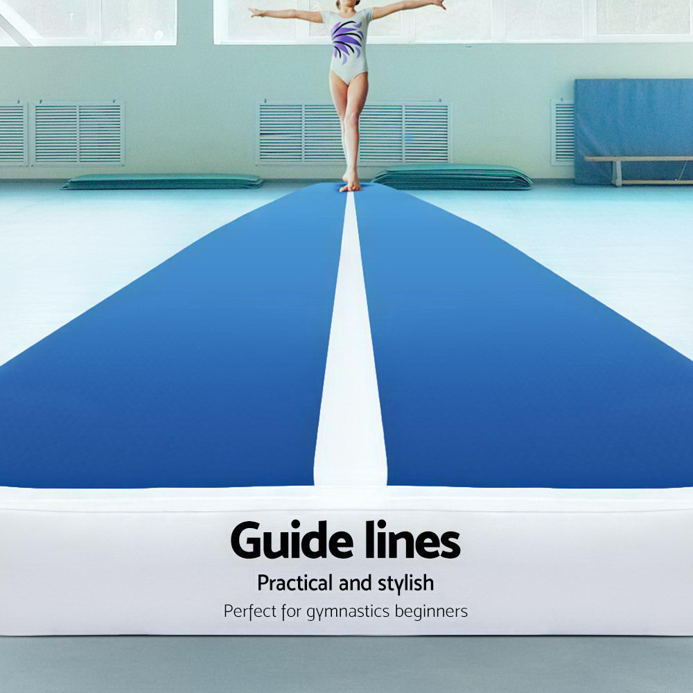 6m x 1m Inflatable Air Track Mat 20cm Thick Gymnastic Tumbling Blue And White freeshipping - Awezingly