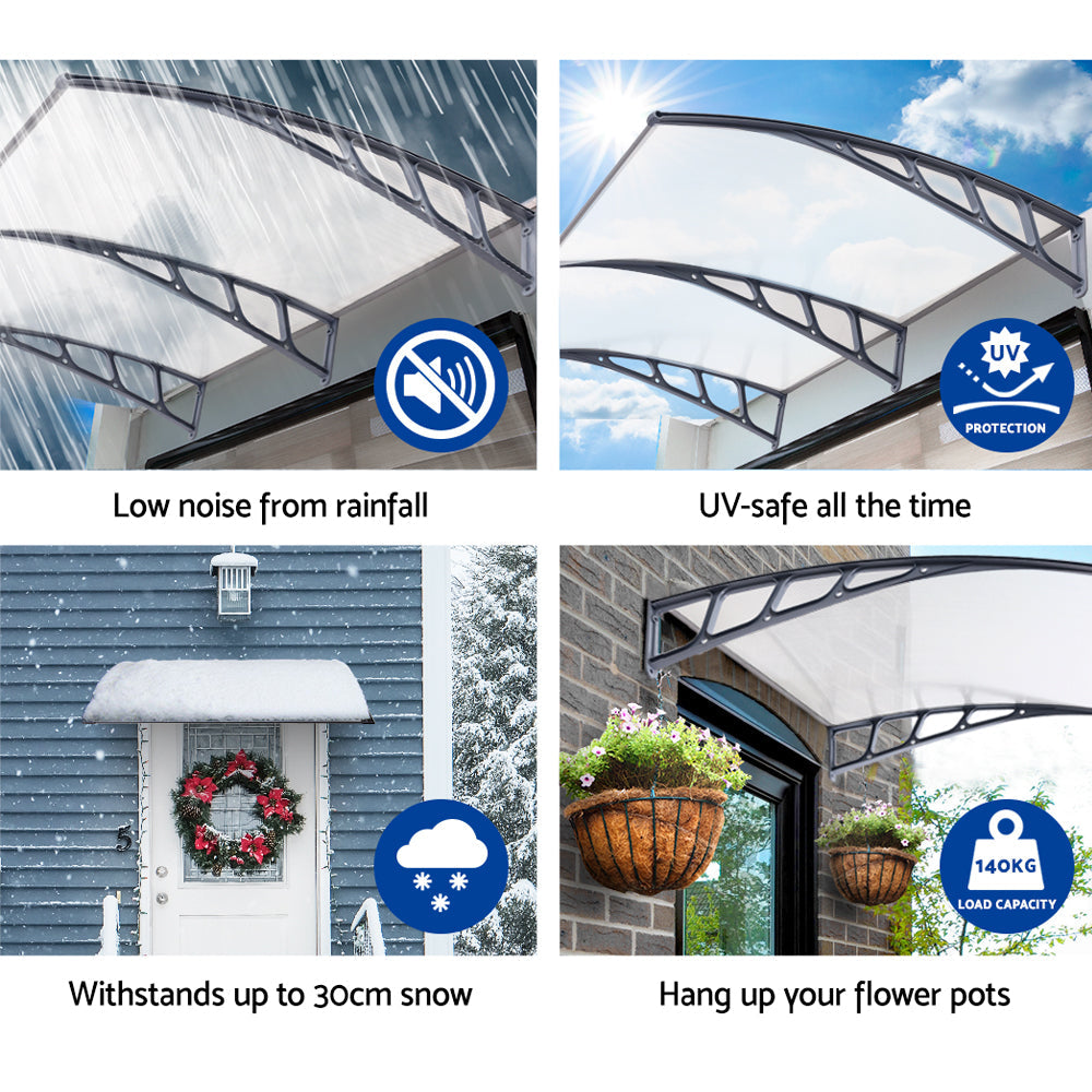 Instahut Window Door Awning Door Canopy Outdoor Patio Sun Shield 1.5mx2m DIY Instahut