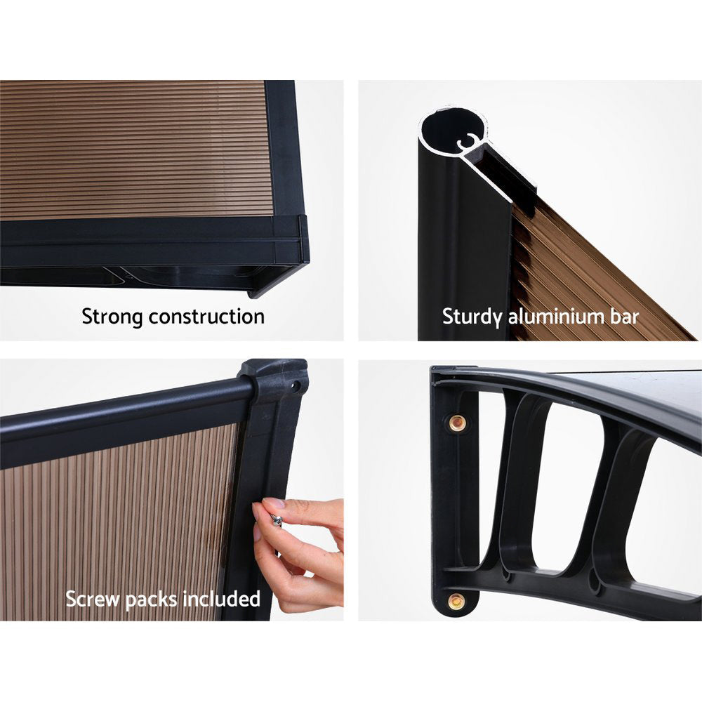 Instahut Window Door Awning Door Canopy Outdoor Patio Cover Shade 1.5mx3m DIY BR Instahut