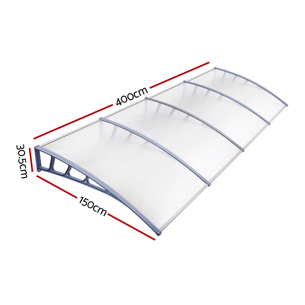 Instahut Window Door Awning Door Canopy Outdoor Patio Sun Shield 1.5mx4m DIY Instahut
