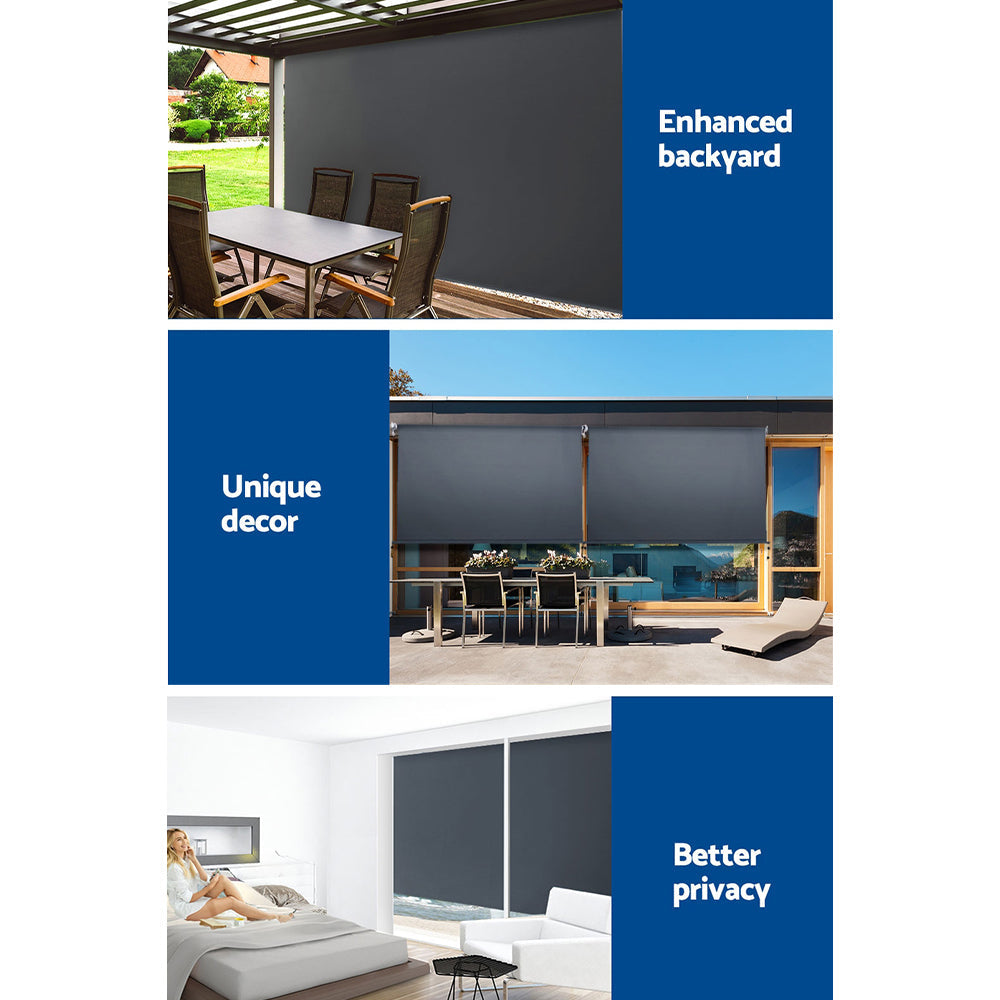 Instahut Outdoor Blind Window Roll Down Awning Canopy Privacy Screen 3X2.5M Instahut