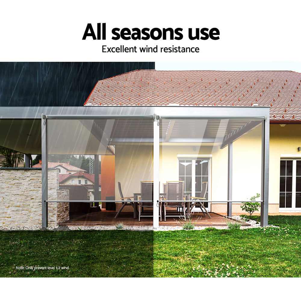 Instahut Outdoor Blind Roll Down Awning Canopy Shade Retractable Window 1.2X2.4M Instahut