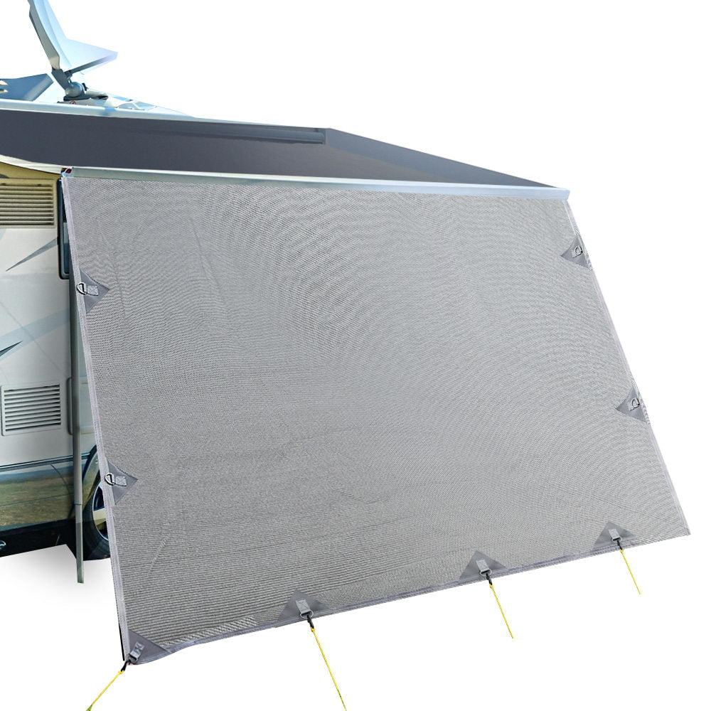 3.7M Caravan Privacy Screens 1.95m Roll Out Awning End Wall Side Sun Shade Does not apply