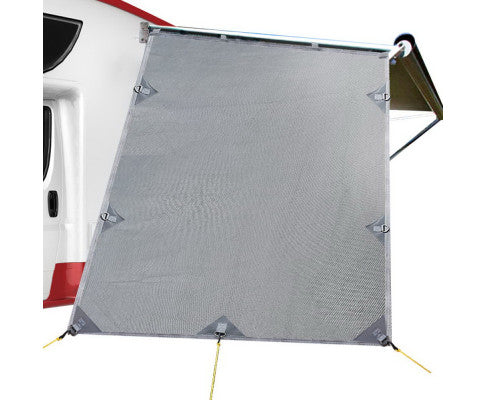 Grey Caravan Privacy Screen 1.95 x 2.2M End Wall Side Sun Shade Roll Out Awning freeshipping - Awezingly