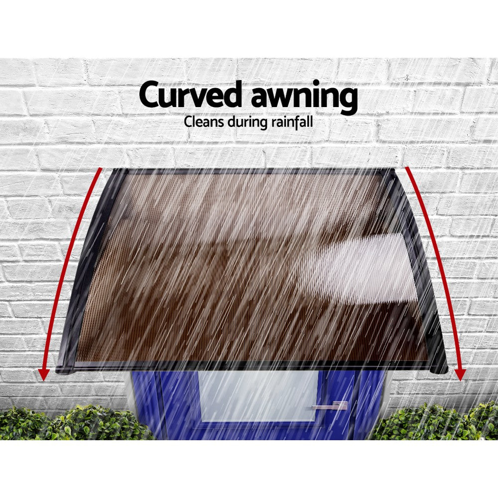 Instahut DIY Window Door Awning Brown 1 x 1M freeshipping - Awezingly