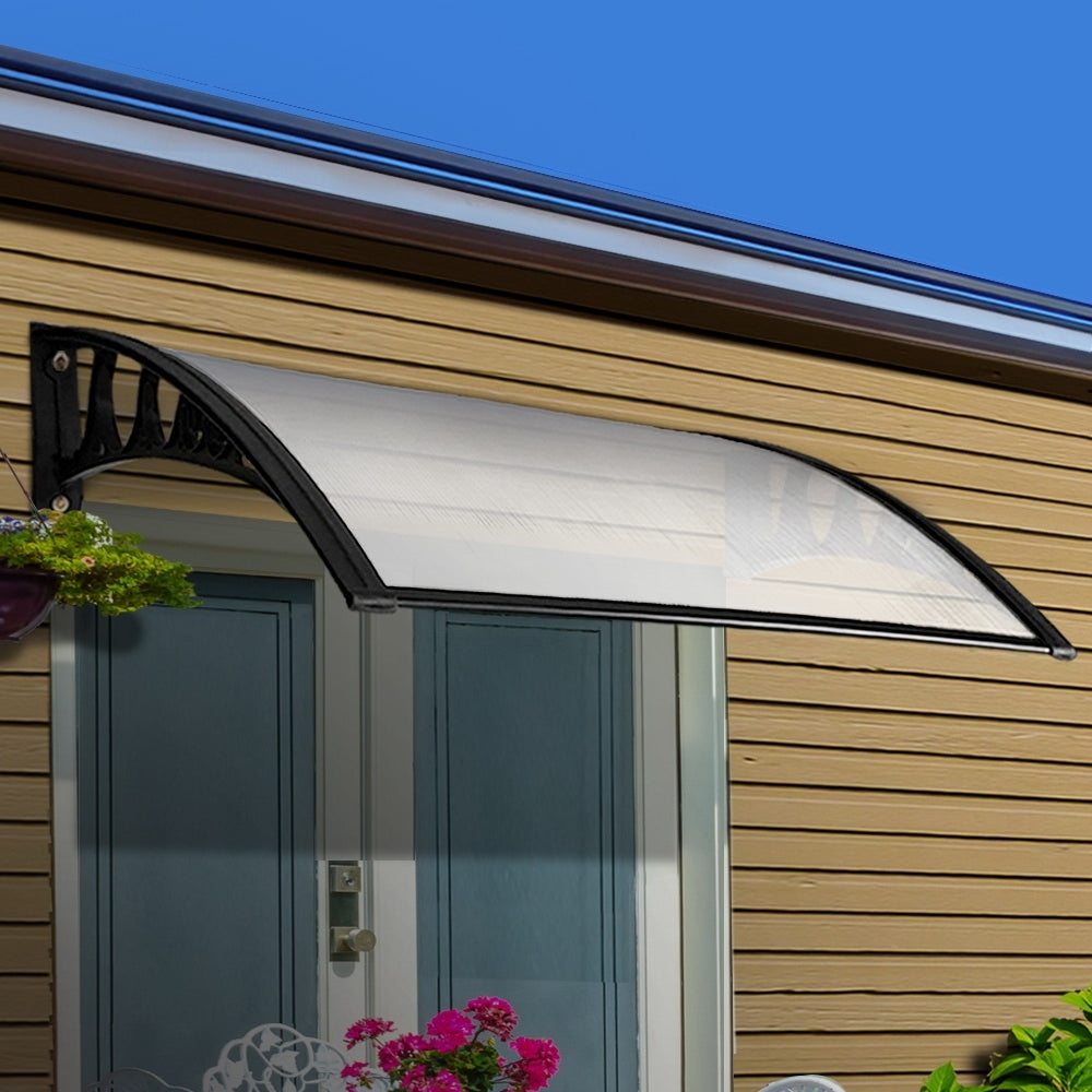 Instahut DIY Window Door Awning Shade 1 x 2m - Transparent freeshipping - Awezingly