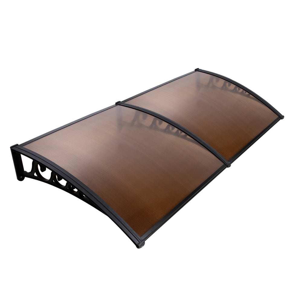 Instahut DIY Window Door Awning Shade 1 x 2m - Brown freeshipping - Awezingly