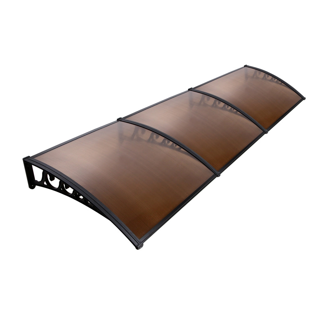 Instahut DIY Window Door Awning Shade 1 x 3m - Brown freeshipping - Awezingly