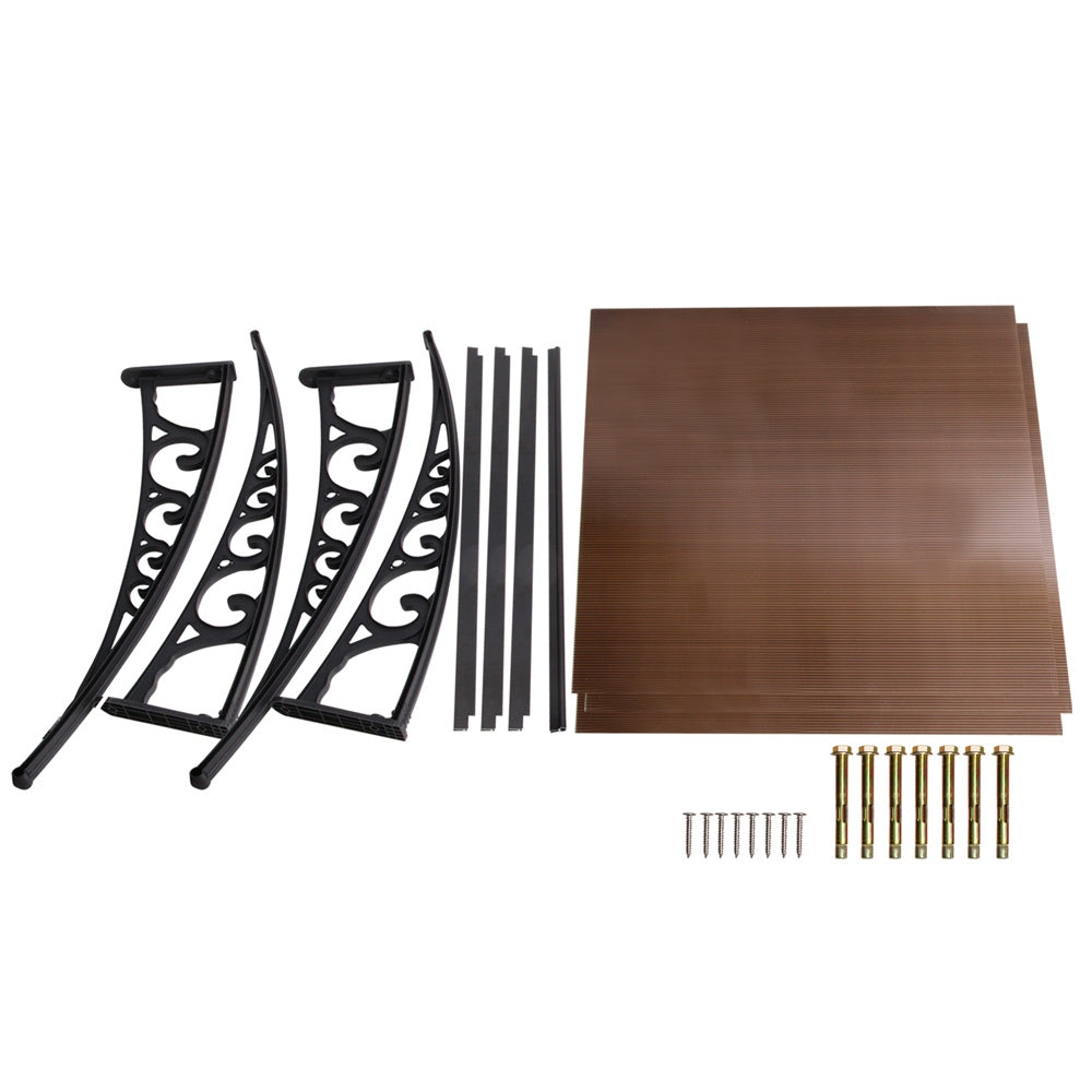 Instahut DIY Window Door Awning Shade 1 x 3m - Brown freeshipping - Awezingly